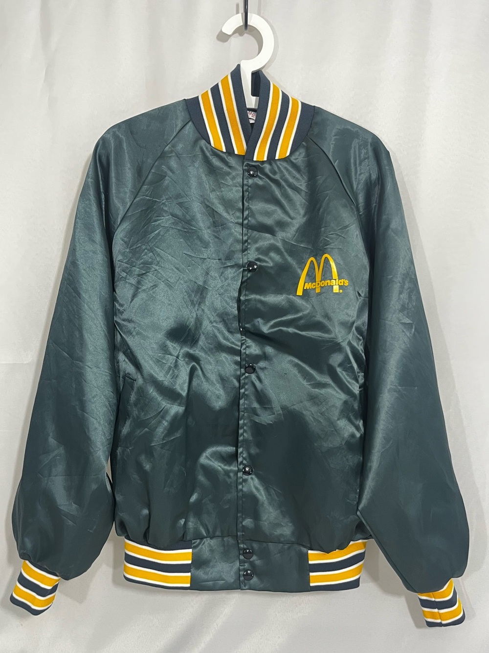 Vintage McDonald’s Satin Jacket Large Snap Front by West Ark USA